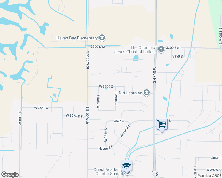 map of restaurants, bars, coffee shops, grocery stores, and more near 4943 West 3500 South in West Haven