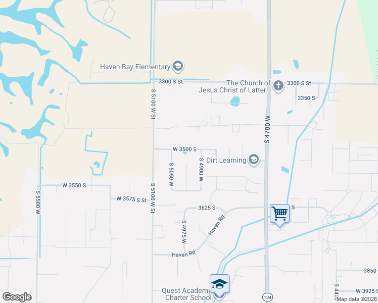 map of restaurants, bars, coffee shops, grocery stores, and more near 4943 West 3500 South in West Haven