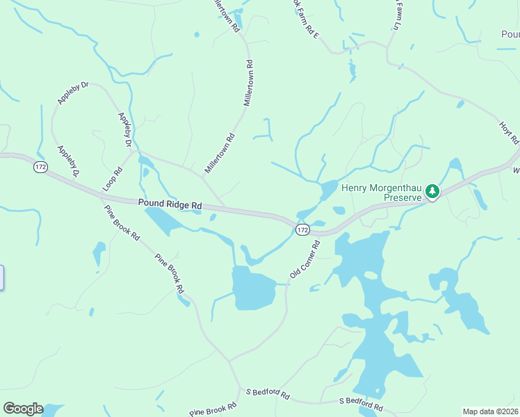 map of restaurants, bars, coffee shops, grocery stores, and more near 516 Pound Ridge Road in Bedford