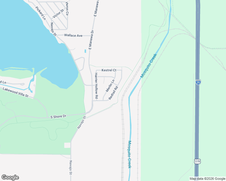map of restaurants, bars, coffee shops, grocery stores, and more near 5725 Redtail Road in Council Bluffs