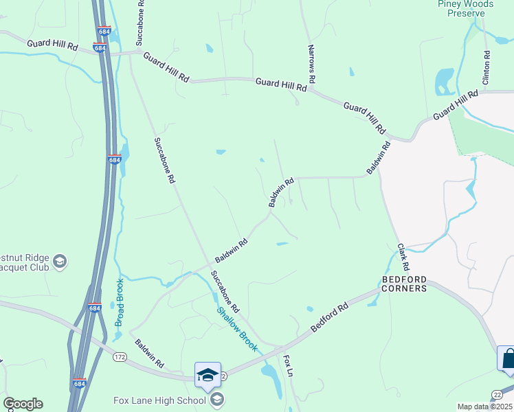 map of restaurants, bars, coffee shops, grocery stores, and more near 153 Baldwin Road in Mount Kisco