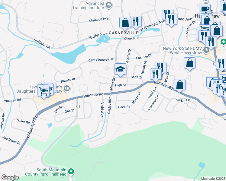 map of restaurants, bars, coffee shops, grocery stores, and more near 6 Tavarone Street in West Haverstraw