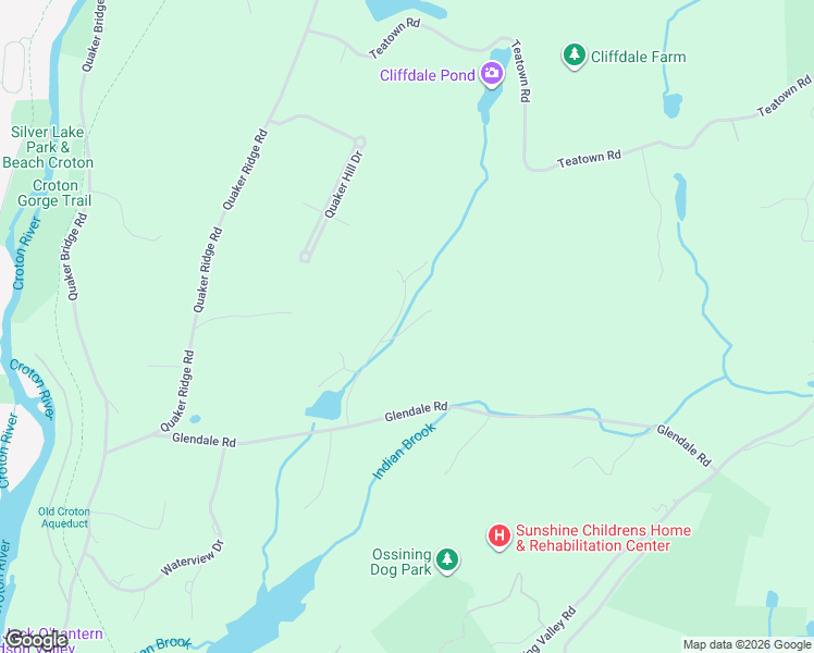 map of restaurants, bars, coffee shops, grocery stores, and more near 23 Little Lake Road in Ossining