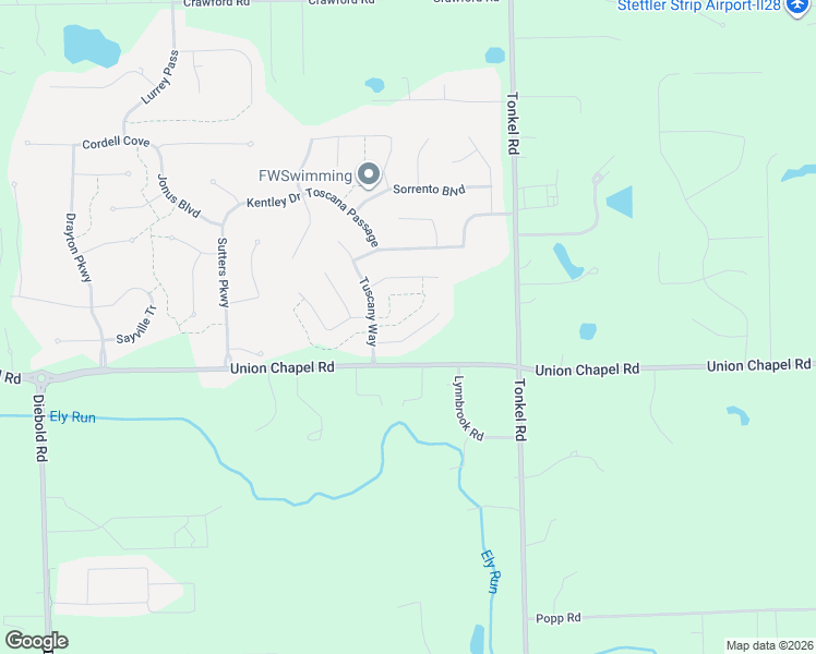 map of restaurants, bars, coffee shops, grocery stores, and more near 5211 Chablis Court in Fort Wayne