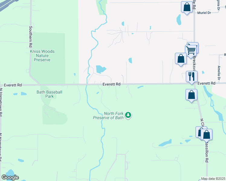 map of restaurants, bars, coffee shops, grocery stores, and more near 4328 Everett Road in Richfield