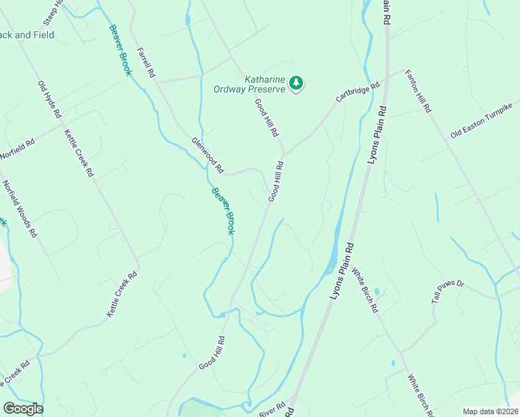 map of restaurants, bars, coffee shops, grocery stores, and more near 144 Good Hill Road in Weston