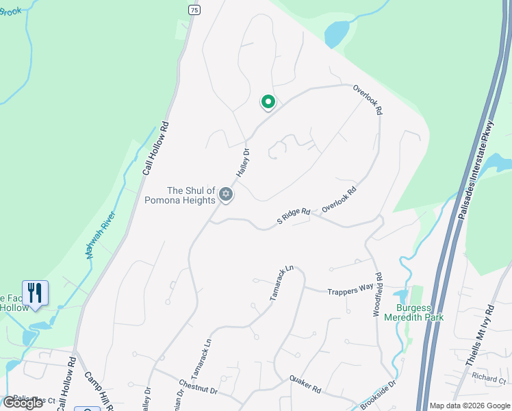 map of restaurants, bars, coffee shops, grocery stores, and more near 6 High Mountain Road in Pomona