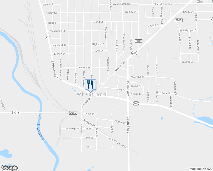 map of restaurants, bars, coffee shops, grocery stores, and more near 19 Laird Street in Wheatland