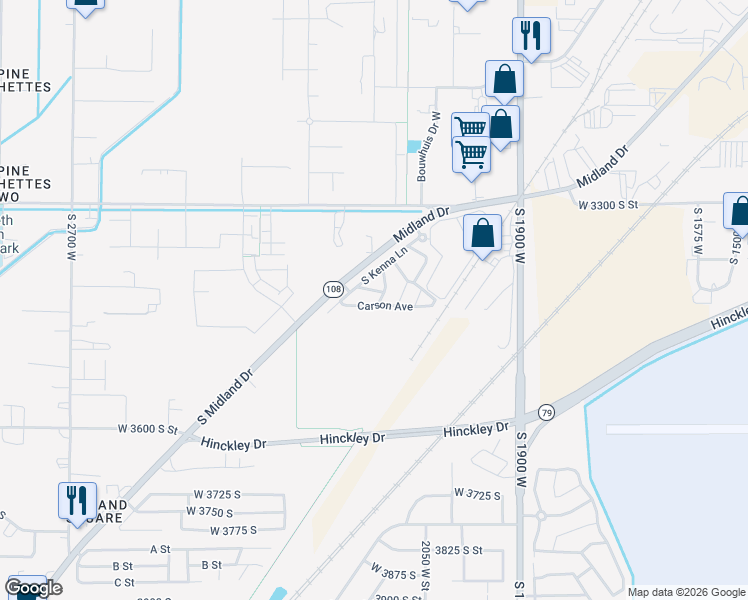 map of restaurants, bars, coffee shops, grocery stores, and more near 3439 South Logan Avenue in West Haven