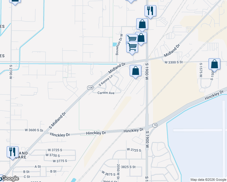 map of restaurants, bars, coffee shops, grocery stores, and more near 3431 South Emily Drive in West Haven