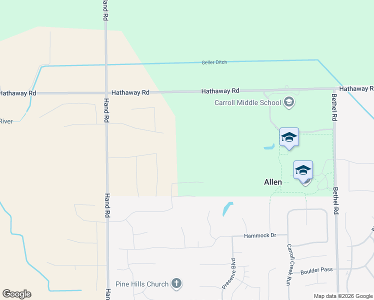 map of restaurants, bars, coffee shops, grocery stores, and more near 4521 Hathaway Road in Fort Wayne