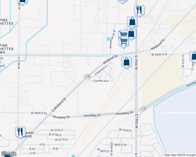 map of restaurants, bars, coffee shops, grocery stores, and more near 3439 South Logan Avenue in West Haven