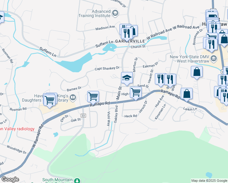 map of restaurants, bars, coffee shops, grocery stores, and more near 6 Tavarone Street in West Haverstraw