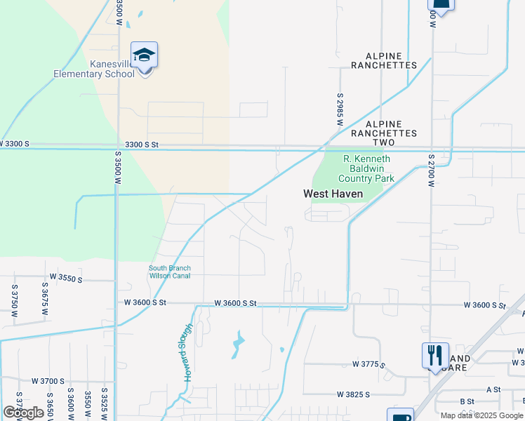 map of restaurants, bars, coffee shops, grocery stores, and more near 3457 South 3100 West Street in West Haven