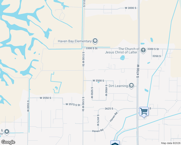 map of restaurants, bars, coffee shops, grocery stores, and more near 5057 West 3450 South in West Haven