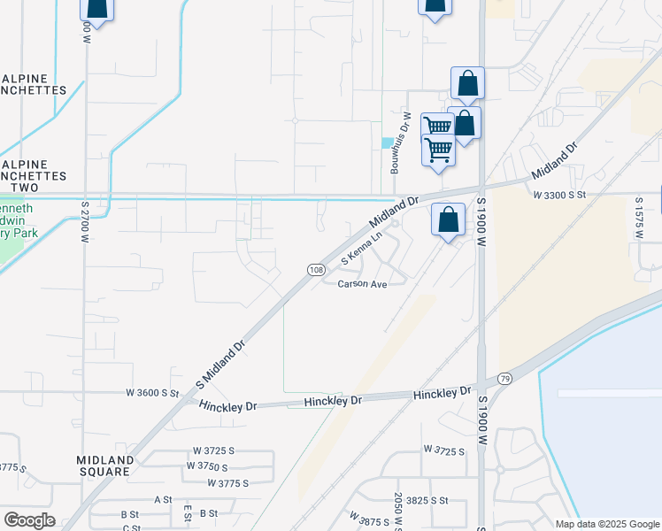 map of restaurants, bars, coffee shops, grocery stores, and more near 3417 South Kenna Lane in West Haven
