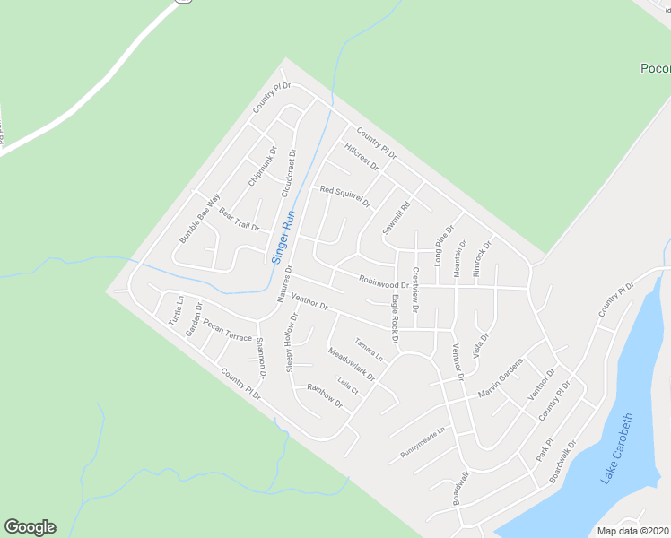 map of restaurants, bars, coffee shops, grocery stores, and more near 7178 Robinwood Drive in Tobyhanna