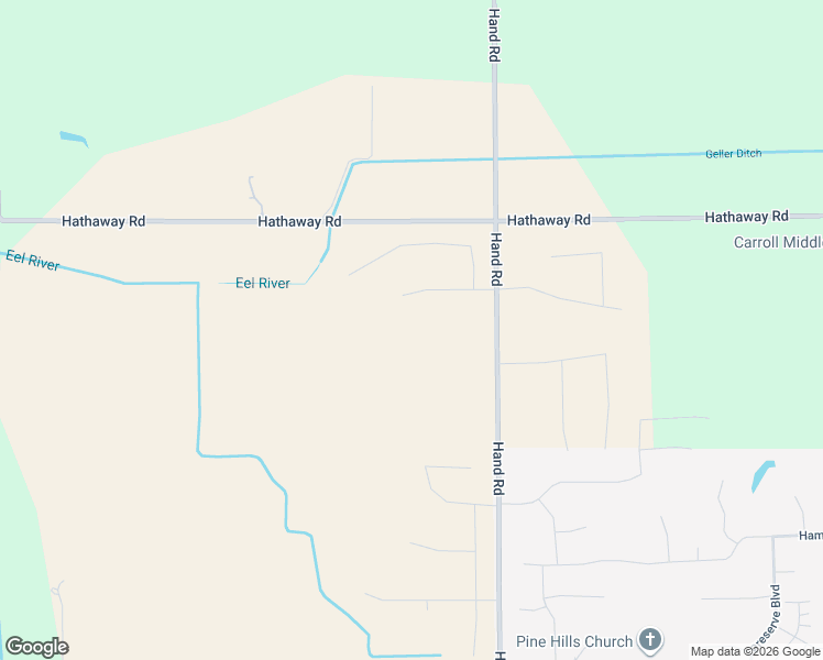 map of restaurants, bars, coffee shops, grocery stores, and more near 5327 Hathaway Road in Fort Wayne