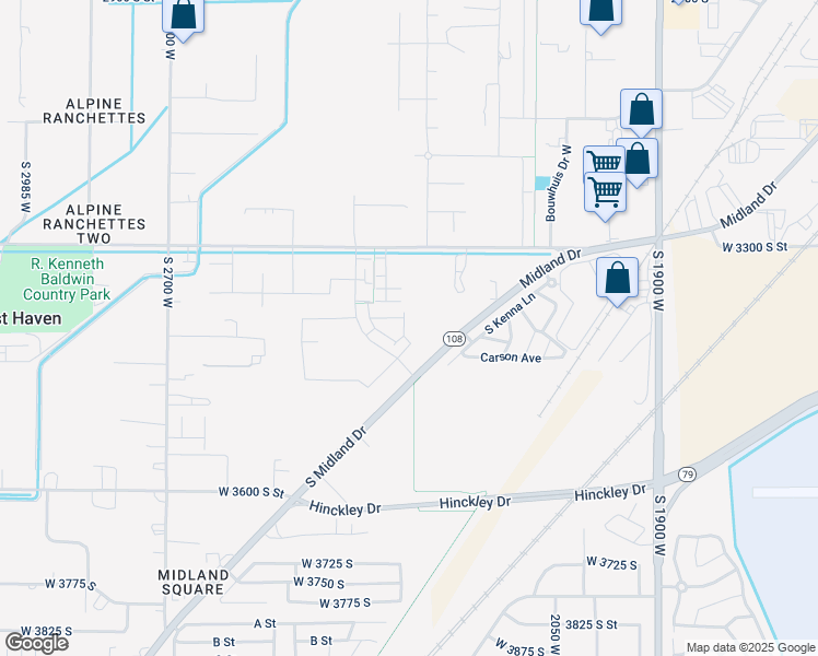 map of restaurants, bars, coffee shops, grocery stores, and more near 3415 Midland Drive in West Haven