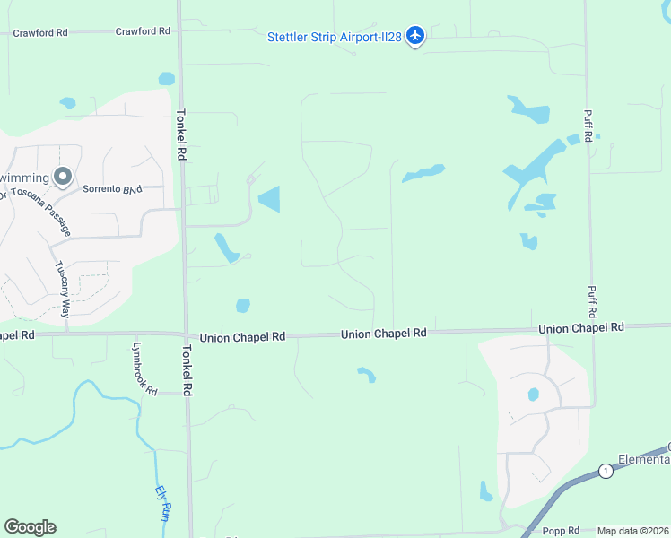 map of restaurants, bars, coffee shops, grocery stores, and more near 5023 Union Chapel Road in Fort Wayne