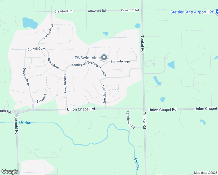 map of restaurants, bars, coffee shops, grocery stores, and more near 12808 Tuscany Way in Fort Wayne