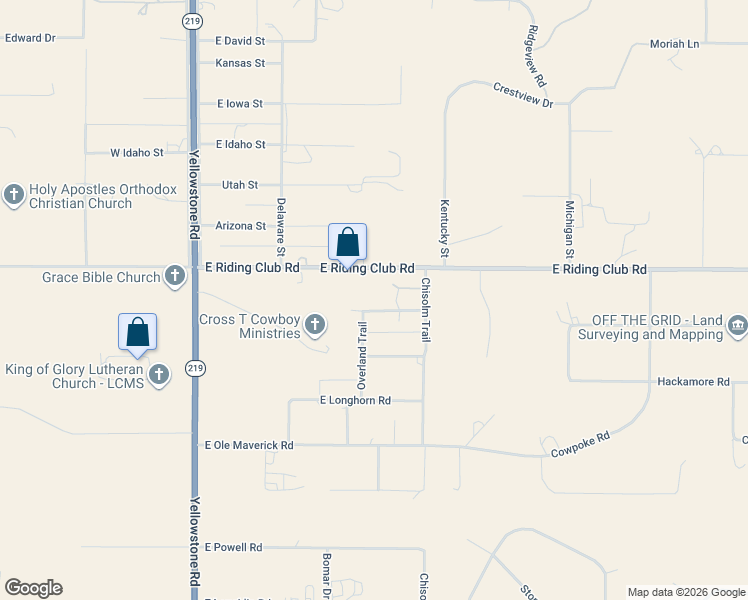 map of restaurants, bars, coffee shops, grocery stores, and more near 617 East Riding Club Road in Cheyenne
