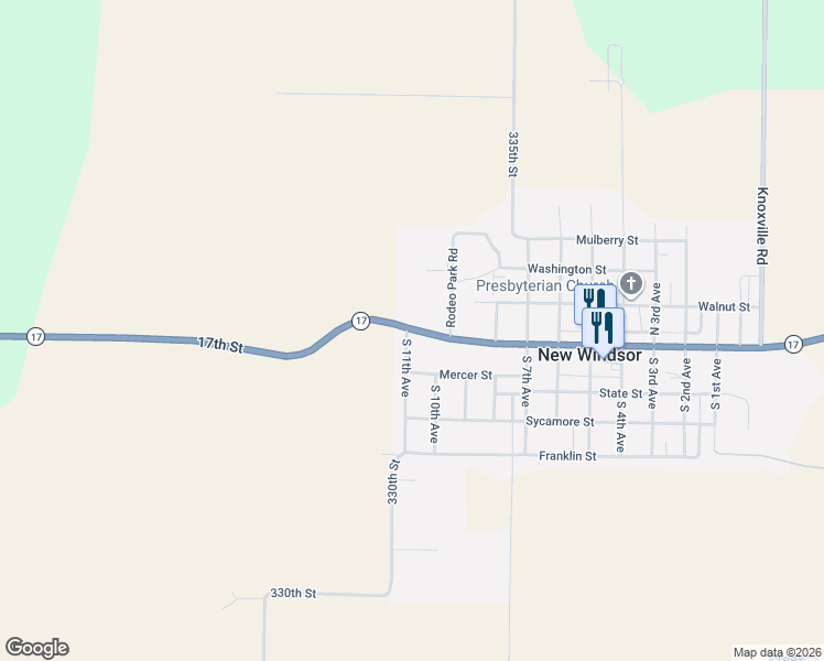 map of restaurants, bars, coffee shops, grocery stores, and more near Rodeo Park Road in New Windsor
