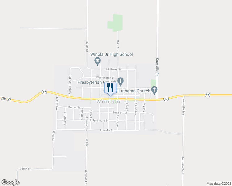 map of restaurants, bars, coffee shops, grocery stores, and more near 125 North 4th Avenue in Windsor