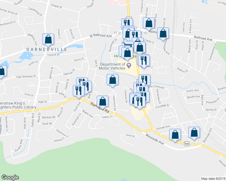 map of restaurants, bars, coffee shops, grocery stores, and more near 10 Kensington Circle in Garnerville