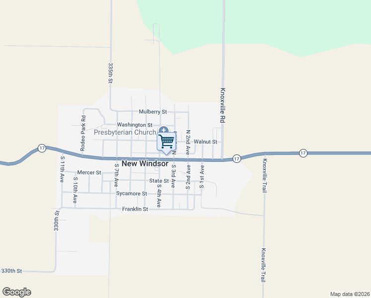 map of restaurants, bars, coffee shops, grocery stores, and more near 131 North 2nd Avenue in New Windsor