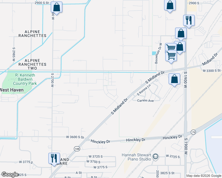 map of restaurants, bars, coffee shops, grocery stores, and more near 2338 Leigh Lane in West Haven