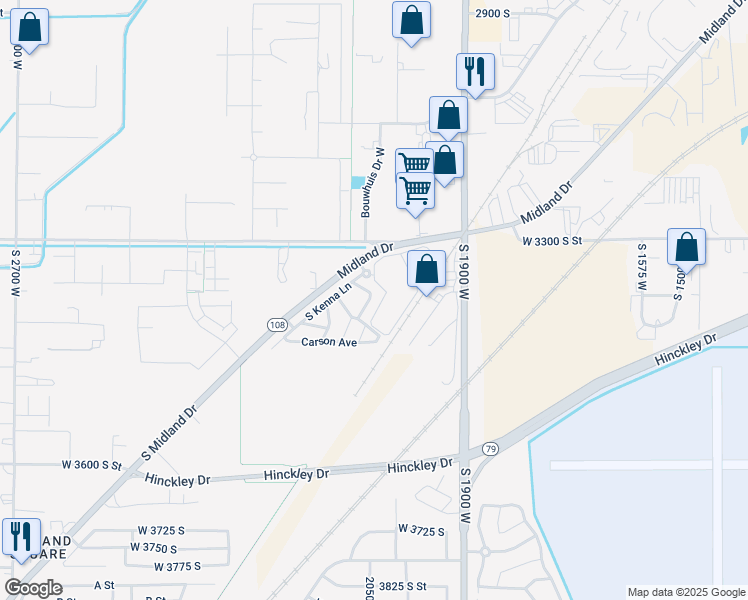 map of restaurants, bars, coffee shops, grocery stores, and more near 3330 Midland Drive in West Haven