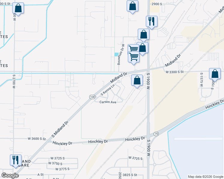 map of restaurants, bars, coffee shops, grocery stores, and more near 2053 South Brynn Avenue in West Haven