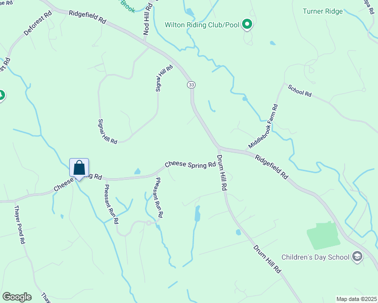 map of restaurants, bars, coffee shops, grocery stores, and more near 297 Ridgefield Road in Wilton