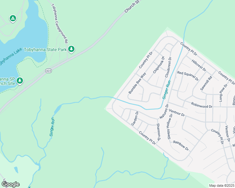 map of restaurants, bars, coffee shops, grocery stores, and more near 8672 Country Place Drive North in Tobyhanna