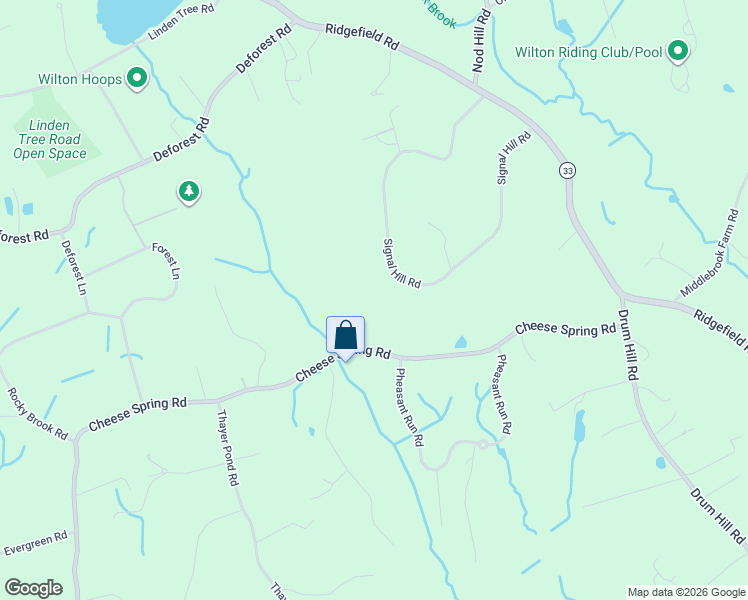 map of restaurants, bars, coffee shops, grocery stores, and more near 115 Signal Hill Road in Wilton