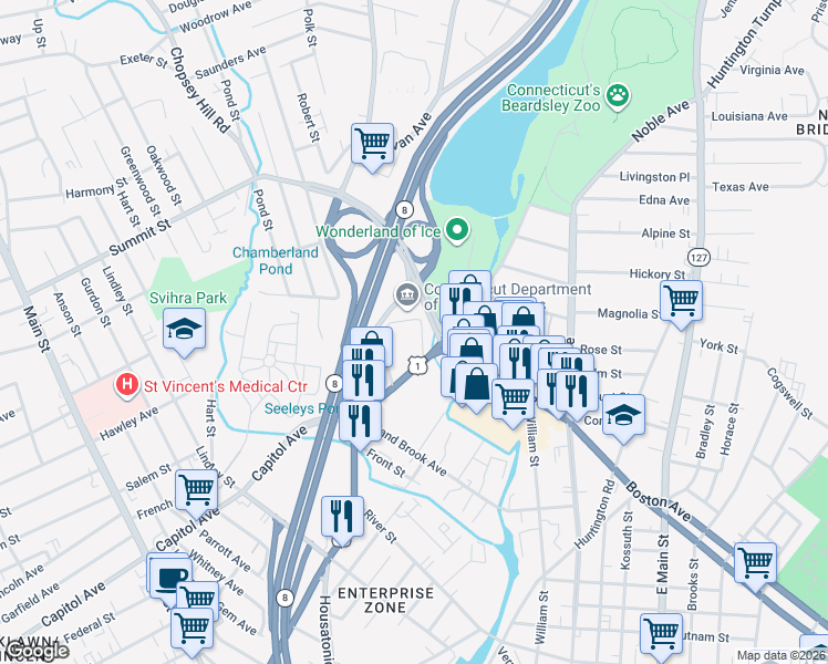 map of restaurants, bars, coffee shops, grocery stores, and more near in 