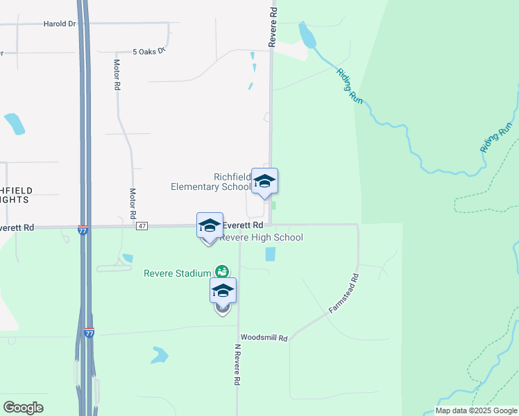 map of restaurants, bars, coffee shops, grocery stores, and more near 3080 Revere Road in Richfield