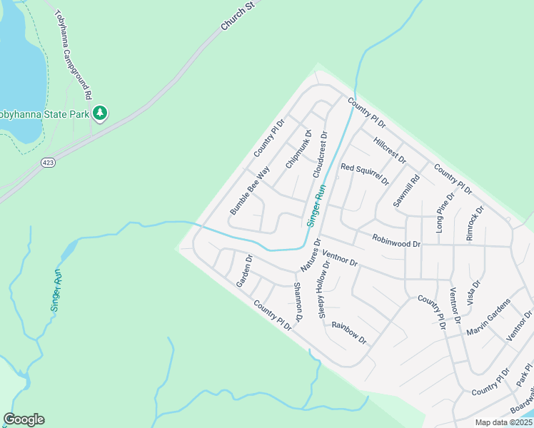 map of restaurants, bars, coffee shops, grocery stores, and more near 8572 Bumble Bee Way in Tobyhanna