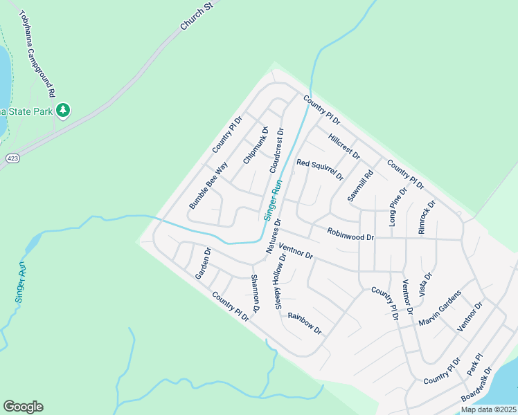 map of restaurants, bars, coffee shops, grocery stores, and more near 8806 Blackbird Drive in Tobyhanna