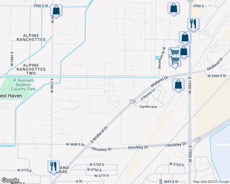map of restaurants, bars, coffee shops, grocery stores, and more near 2333 Leigh Lane in West Haven