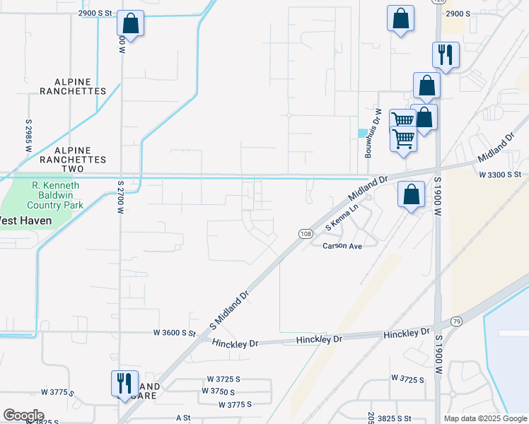 map of restaurants, bars, coffee shops, grocery stores, and more near 2337 Leigh Lane in West Haven