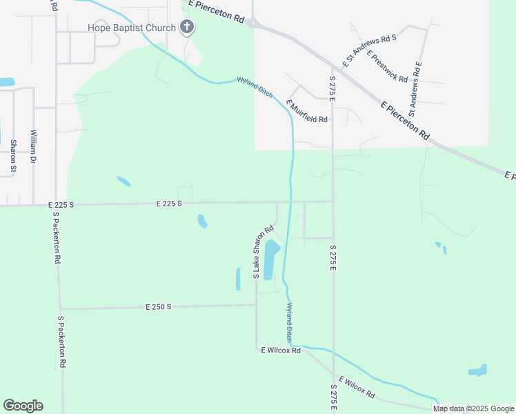 map of restaurants, bars, coffee shops, grocery stores, and more near 2537 East 225 South in Warsaw