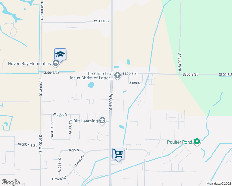 map of restaurants, bars, coffee shops, grocery stores, and more near 3392 South 4700 West in West Haven