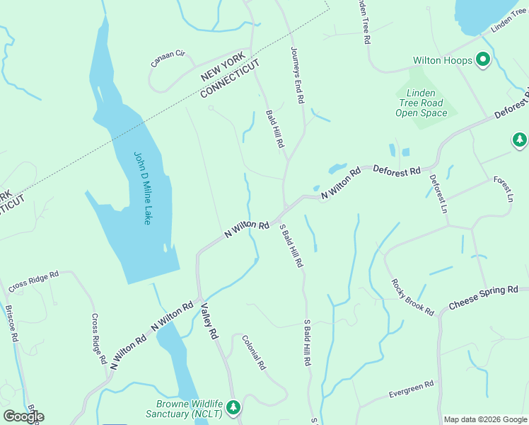 map of restaurants, bars, coffee shops, grocery stores, and more near 792 North Wilton Road in New Canaan