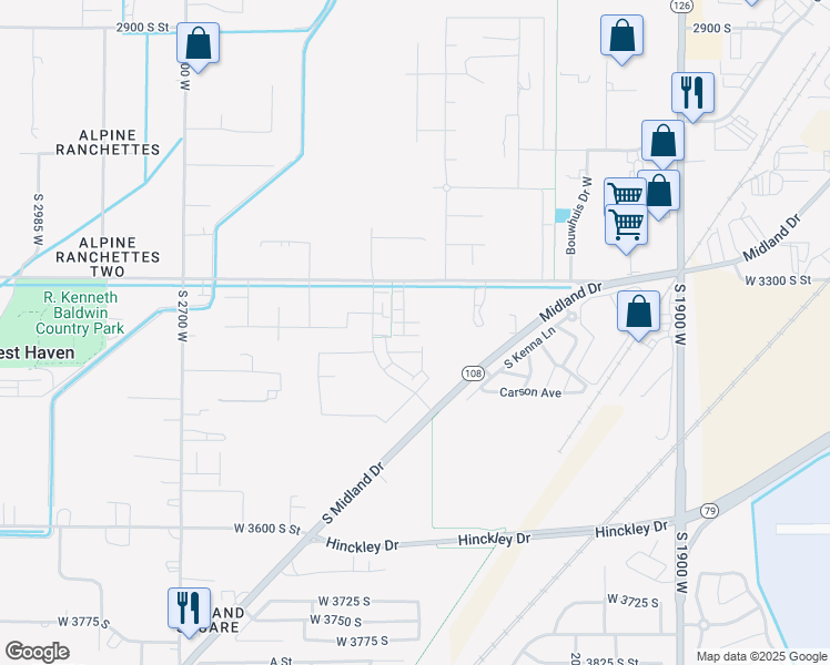 map of restaurants, bars, coffee shops, grocery stores, and more near 2332 Leigh Lane in West Haven