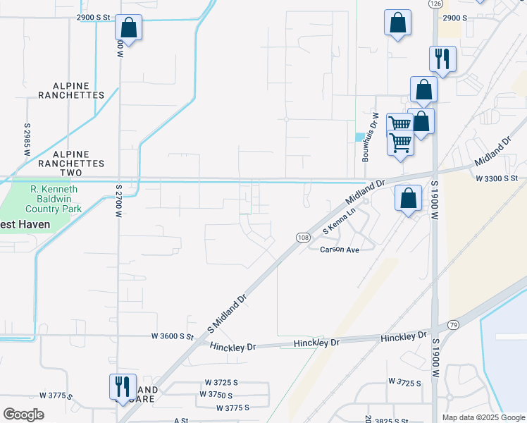 map of restaurants, bars, coffee shops, grocery stores, and more near 2336 Leigh Lane in West Haven