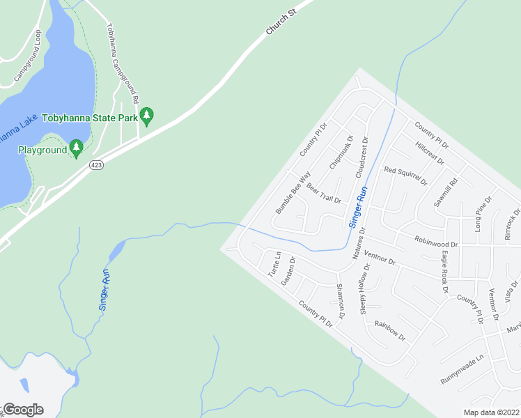 map of restaurants, bars, coffee shops, grocery stores, and more near 8659 Country Place Drive in Tobyhanna