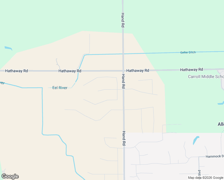 map of restaurants, bars, coffee shops, grocery stores, and more near 5327 Hathaway Road in Fort Wayne