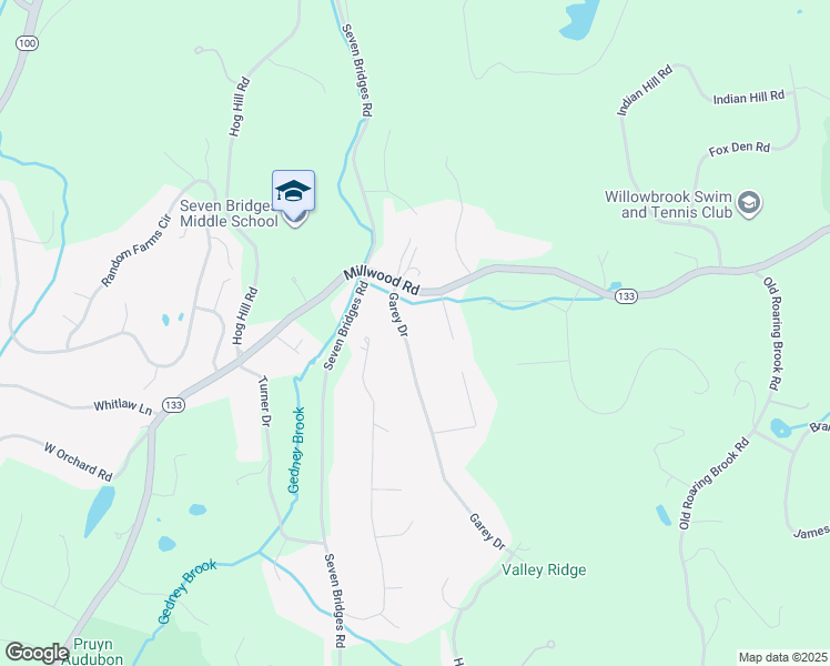 map of restaurants, bars, coffee shops, grocery stores, and more near 3 Garey Drive in Chappaqua